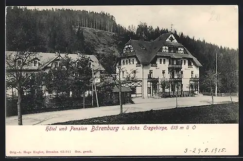 AK Bärenburg / Sächs. Erzgeb., Ansicht von der Hotel-Pension Bärenburg