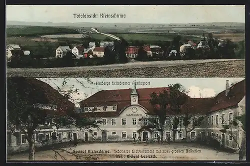 AK Kleinschirma, Gasthof Kleinschirma, Totalansicht