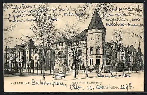AK Karlsruhe, Ecke Westend & Hoffstrasse