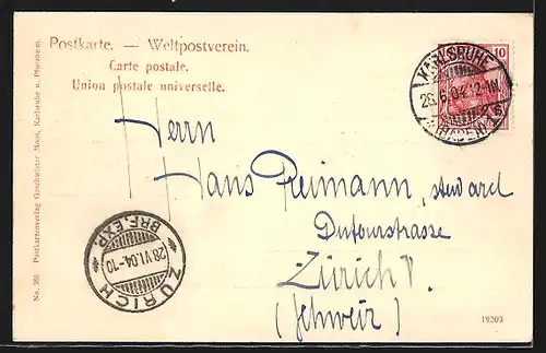 AK Karlsruhe, Ecke Westend & Hoffstrasse