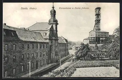 AK Steele /Ruhr, Waisenhaus und Zeche Johann, Kohle