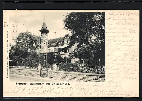 AK Stuttgart, Restaurant zur Uhlandshöhe