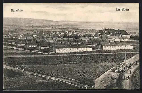 AK Eisleben, Die Baracken aus der Vogelschau