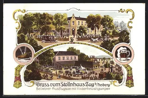 AK Freiberg, Gasthaus Stollnhaus Zug