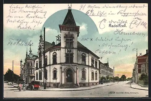 AK Radolfzell, Strassenpartie am Kaiserl. Postamt