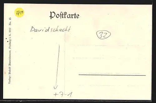 AK Freiberg i. Sa., Davidschacht, Bergmann vor der Anfahrt