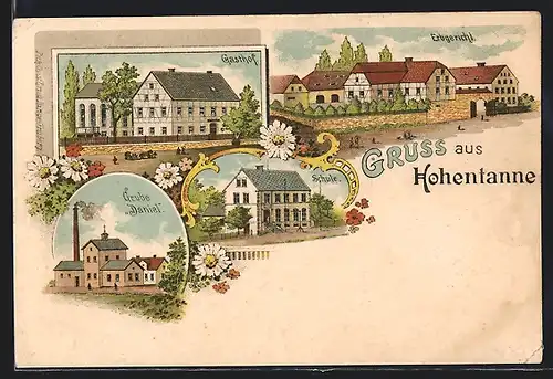 Lithographie Hohentanne, Gasthof, Erbgericht, Grube Daniel