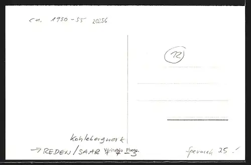 AK Reden /Saar, Blick auf das Kohlebergwerk