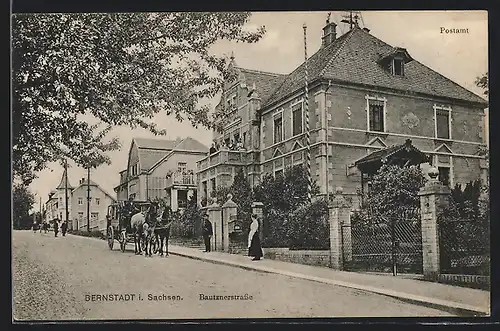 AK Bernstadt i. Sachsen, Postamt in der Bautznerstrasse