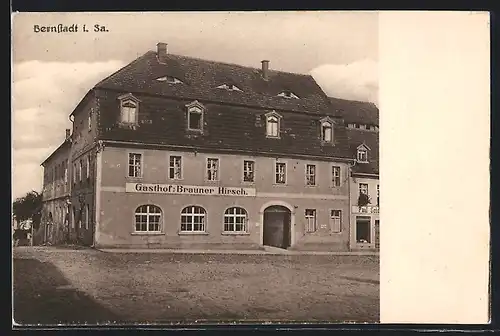 AK Bernstadt i. Sa., Gasthof Brauner Hirsch