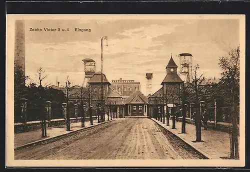 AK Castrop-Rauxel, Zeche Victor 3 u. 4, Eingang