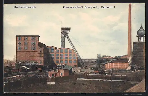 AK Hochemmerich, Blick auf den Schacht I der Gewerkschaft Diergardt, Kohle
