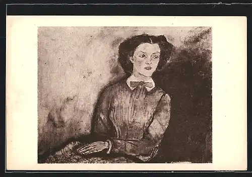 Künstler-AK sign. Oskar Kokoschka: Bildnis der Frau Bessie Loos