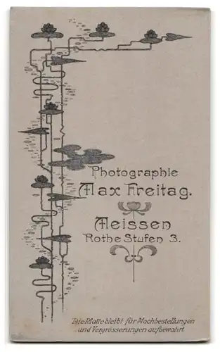 Fotografie Max Freitag, Meissen, Rothe Stufen 3, Attraktiver junger Mann mit offenem Blick und Fliege
