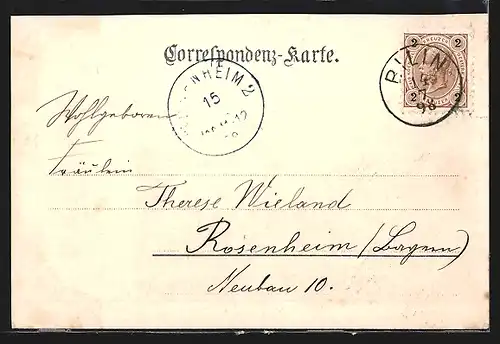 Lithographie Bilin / Bilina-Sauerbrunn, Neues Versendungshaus, Neue Restauration