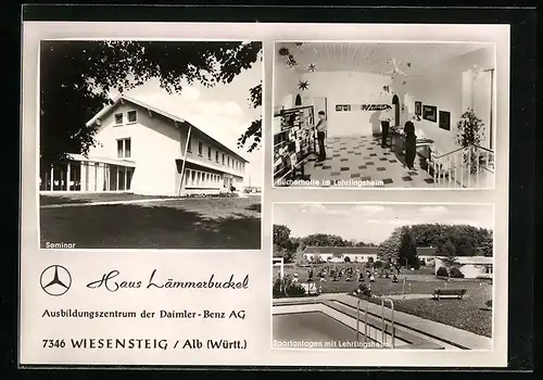 AK Wiesensteig /Alb, Haus Lämmerbuckel, Ausbildungszentrum der Daimler Benz AG, Seminar, Bücherhalle i. Lehrlingsheim