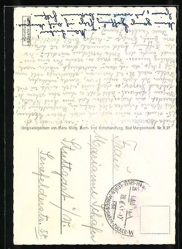 AK Bad Mergentheim, Partie m Kiliansbrunnen