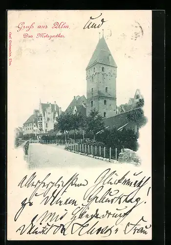 AK Ulm a. D., Blick auf das Metzgertor
