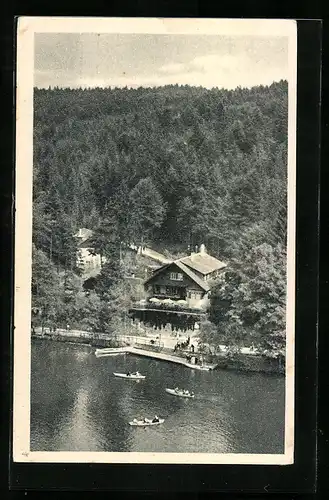 AK Ebnisee, Ansicht von oben mit Hotel Ebnisee