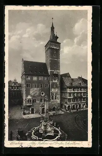 AK Würzburg, Altes Rathaus mit Grafen Eckardturm