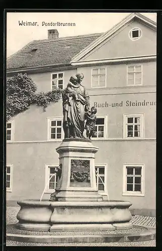 AK Weimar, Partie am Dondorfbrunnen