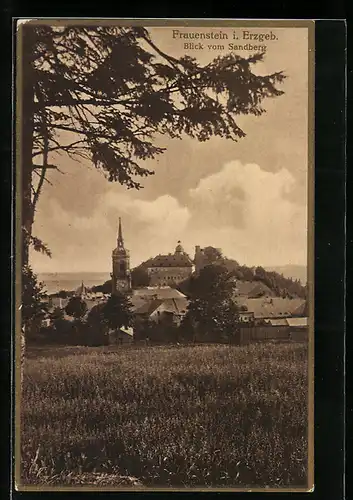 AK Frauenstein, Blick vom Sandberg zum Ort