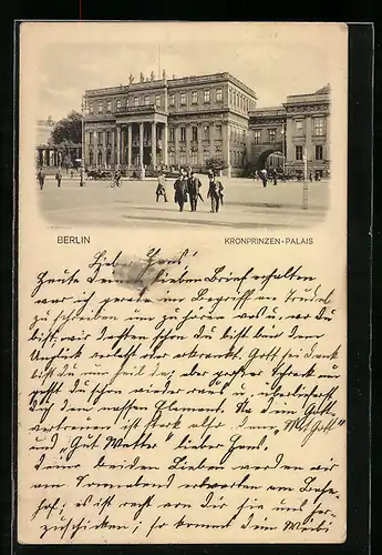 AK Berlin, Kronprinzen-Palais mit Passanten