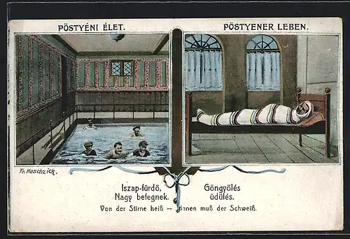 AK Piestany, Pöstyener Leben, Bad und Schwitzpackung