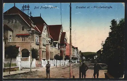 AK Piestany, Elisabethstrasse, Soldaten