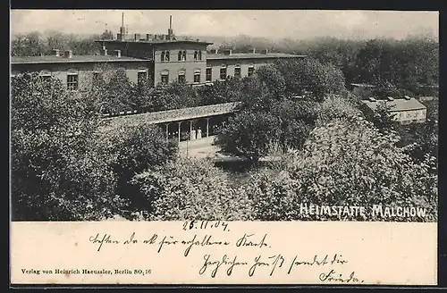 AK Berlin-Malchow, Blick von oben auf die Heimstätte Malchow