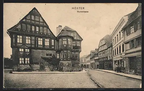 AK Höxter, Marktstrasse mit Geschäften