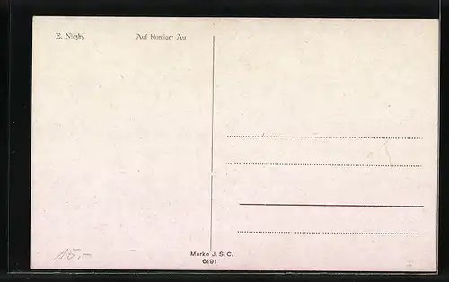 Künstler-AK sign. E. Niezky: Auf blumiger Au