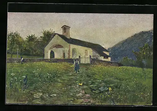 Künstler-AK Maggia, Eglise de Maggia