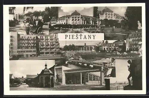 AK Piestany, Badewagen, Knochenbrecher, Hotels