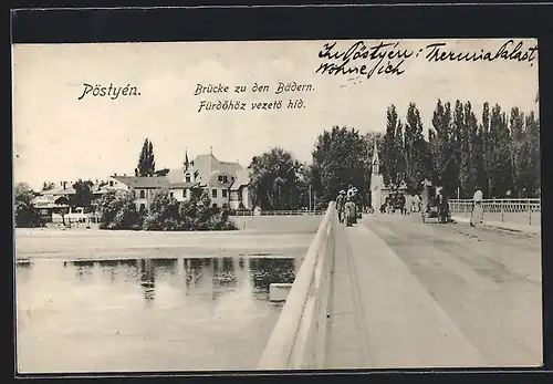 AK Piestany, Brücke zu den Bädern