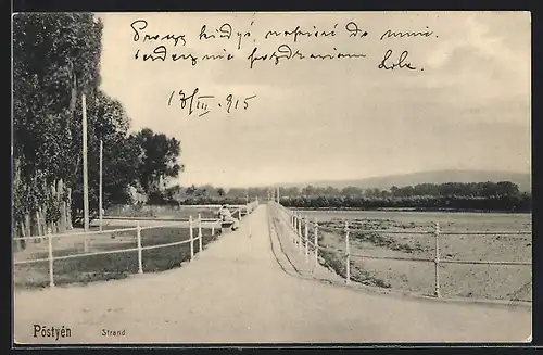 AK Piestany, Strand mit Promenade