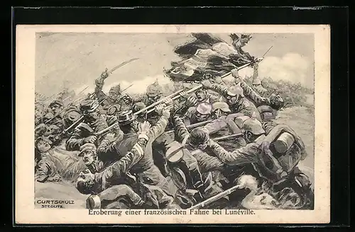 Künstler-AK Curt Schulz-Steglitz: Eroberung einer französischen Fahne bei Lunéville