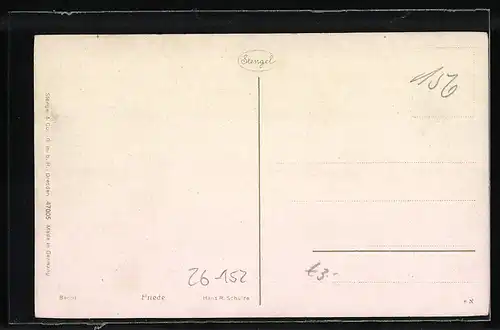 Künstler-AK Hans Rudolf Schulze: Friede, Schwäne