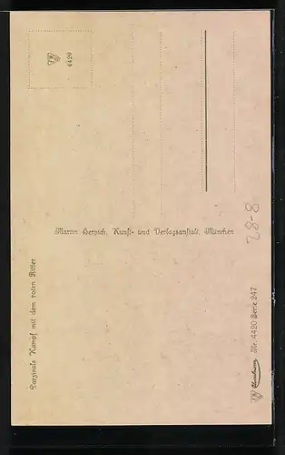 Künstler-AK sign. A. Spiess: Parsival, Ritter im Kampf