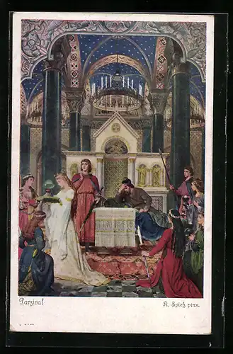 AK Parsival, Amfortas trauert um seinen verstorbenen Vater