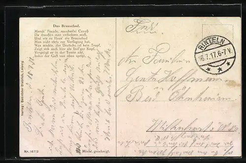 Künstler-AK Arthur Thiele: Hinter der Front, Soldaten beim Brausebad