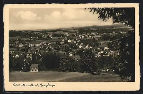 AK Friedland /Isergebirge, Gesamtansicht aus der Vogelschau