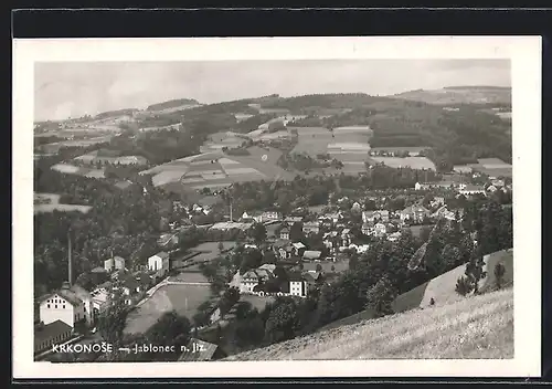 AK Vysoké nad Jizerou, Krkonose, Gesamtansicht aus der Vogelschau