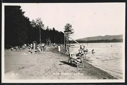 AK Bad Hammer am See, Strandpartie mit Wasserrutsche