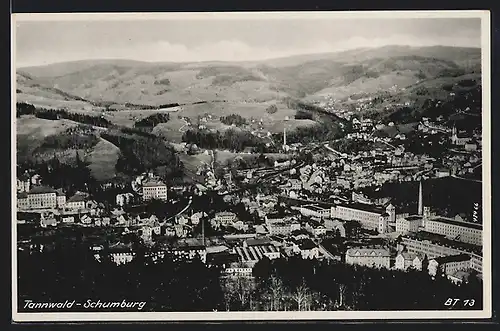 AK Tannwald-Schumburg, Ortsansicht aus der Vogelschau