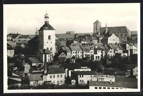 AK Turnov, Teilansicht mit Kirchen