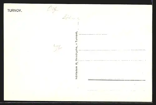 AK Turnov, Teilansicht mit Kirchen