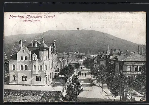 AK Neustadt / Coburg, Blick in die Bahnhofstrasse