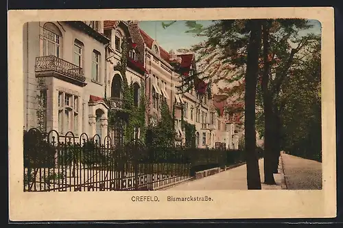 AK Krefeld, Blick in die Bismarckstrasse