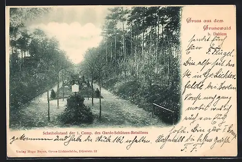 AK Berlin-Grunewald, Scheibenstand der 1. Kompanie des Garde-Schützen-Bataillons